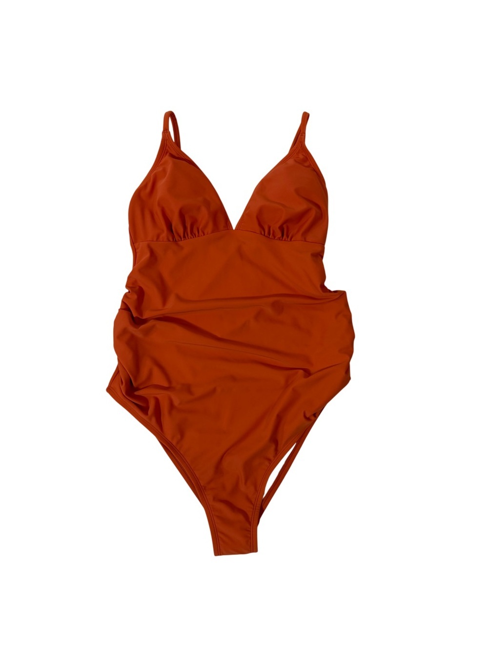 Cupshe.Orange One Piece Swimsuit Size M Ruched Elegant Bathing Suit.